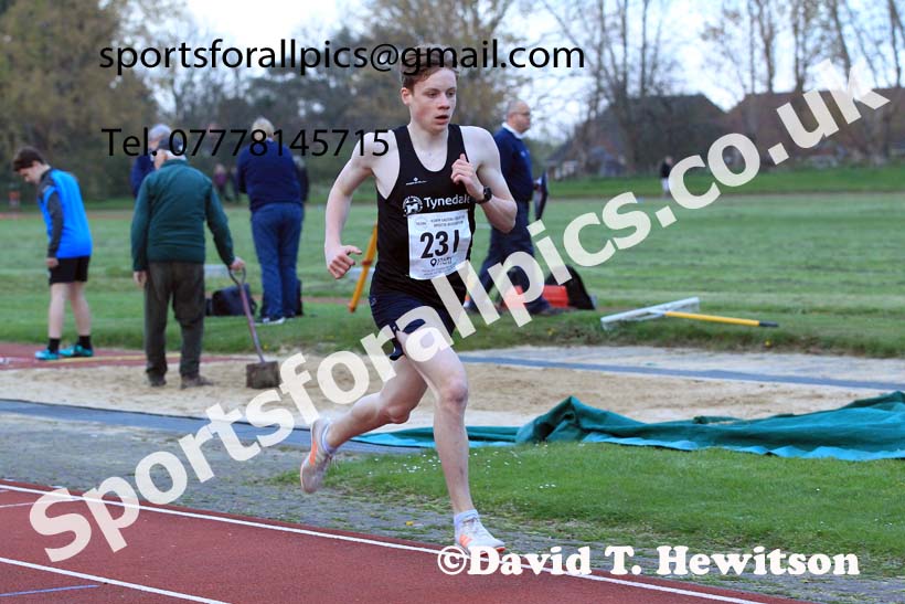 1500 metres, 2022 NEGP No. 1,  Monkton Stadium, April 20th, on a very cold night. Photo: David T. Hewitson/Sports for All Pics